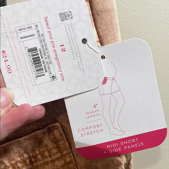 Isabel Maternity by Ingrid & Isabel Peach Denim Shorts - Picture 4 of 6